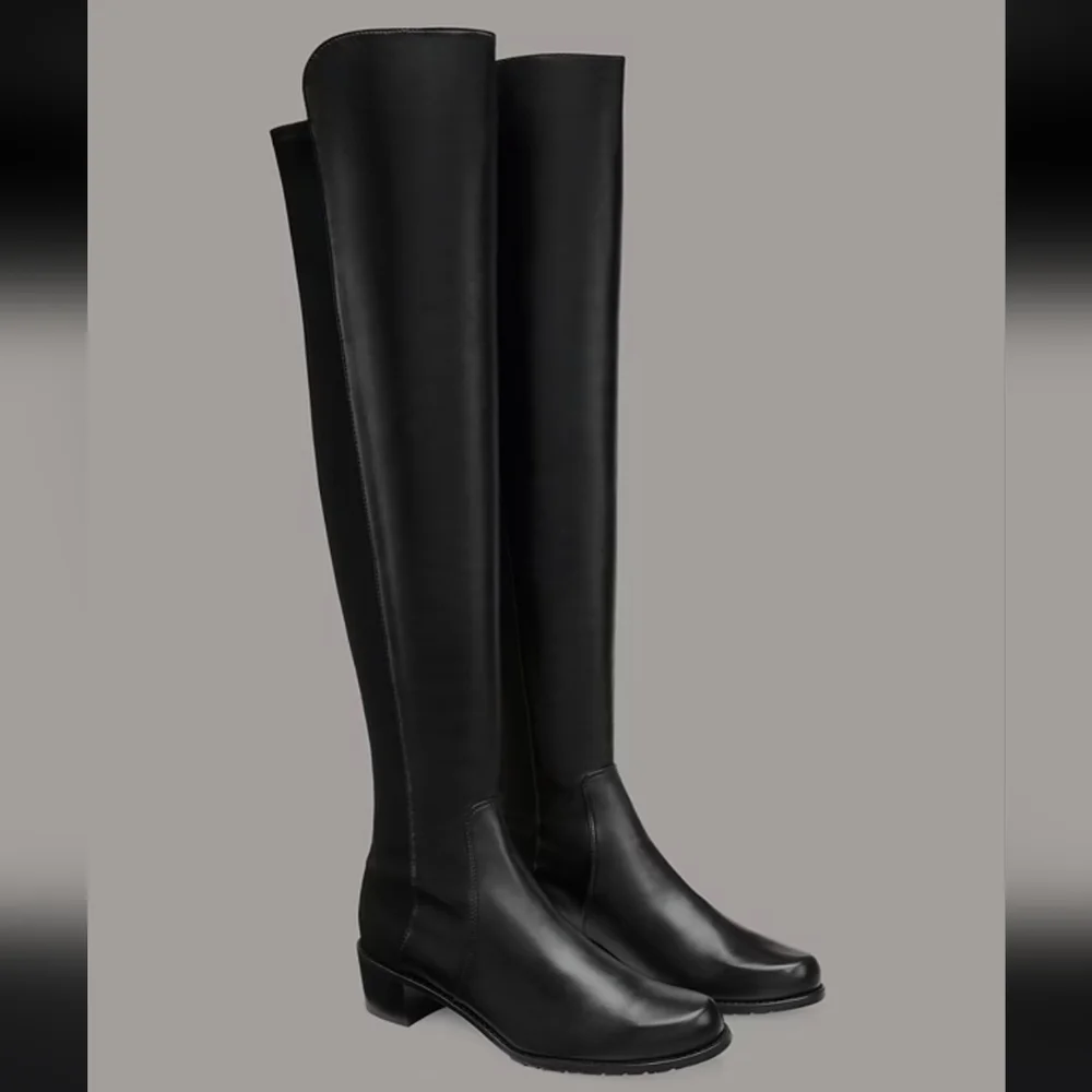 🌸Stuart Weitzman‎ Reserve Leather Black Over-the-Knee Boots